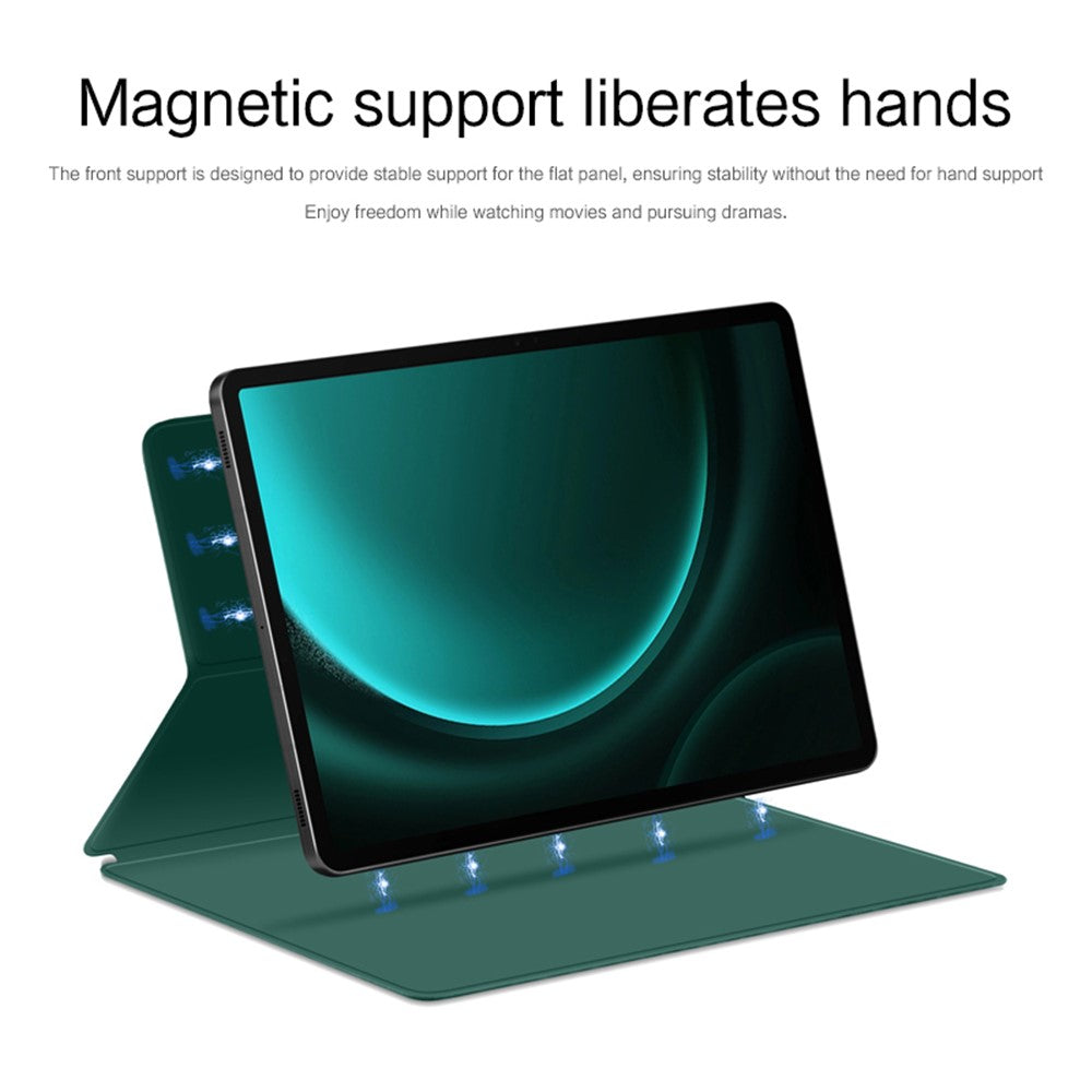 Til Samsung Galaxy Tab S9 FE+ læderetui, stativ, magnetisk tabletcover med automatisk søvn-/vågn-funktion