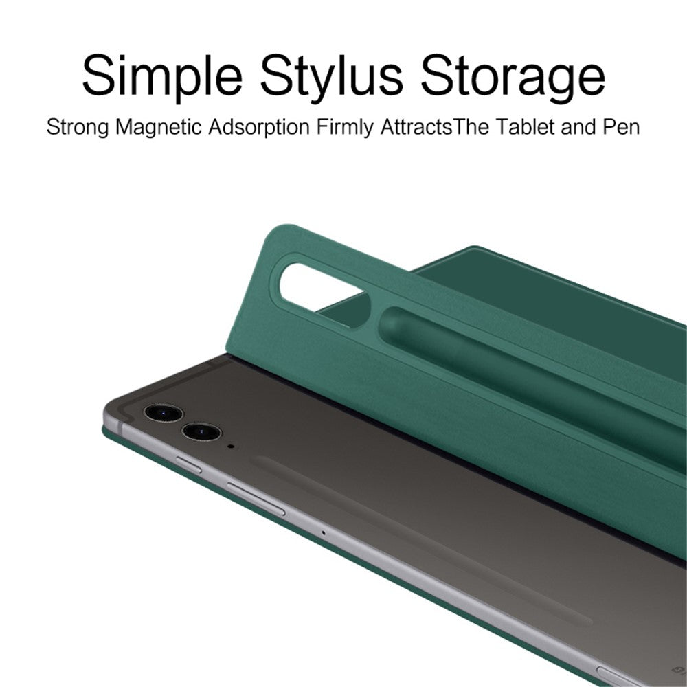 Til Samsung Galaxy Tab S9 FE+ læderetui, stativ, magnetisk tabletcover med automatisk søvn-/vågn-funktion