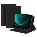 Til Samsung Galaxy Tab S9 FE+ læderetui, stativ, magnetisk tabletcover med automatisk søvn-/vågn-funktion
