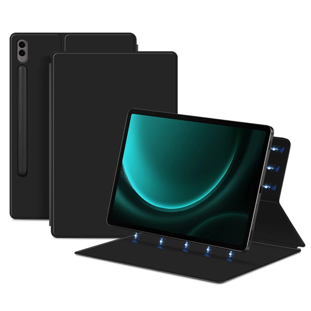 Til Samsung Galaxy Tab S9 FE+ læderetui, stativ, magnetisk tabletcover med automatisk søvn-/vågn-funktion