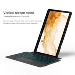 Til Samsung Galaxy Tab S8+ / S7+ / S7 FE Lædercover + Bluetooth-kompatibelt Tastatur med Baggrundsbelysning Trackpad