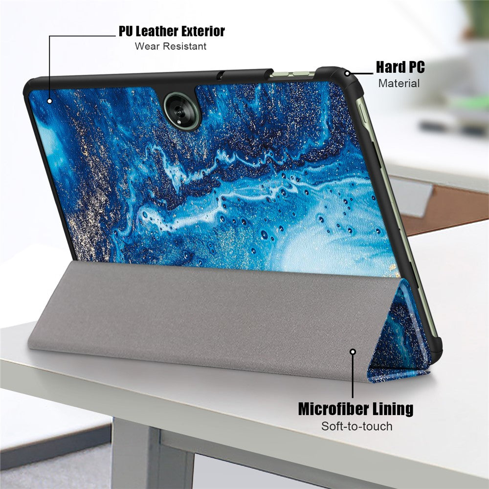 For OnePlus Pad Go / Oppo Pad Air 2 Smart Cover Full-Body Tri-fold Stand Pattern Tablet Case