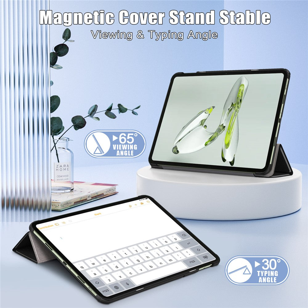 PU Lædercover til OnePlus Pad Go / Oppo Pad Air 2 / Pad Neo Trefoldigt Standert Tabletcover