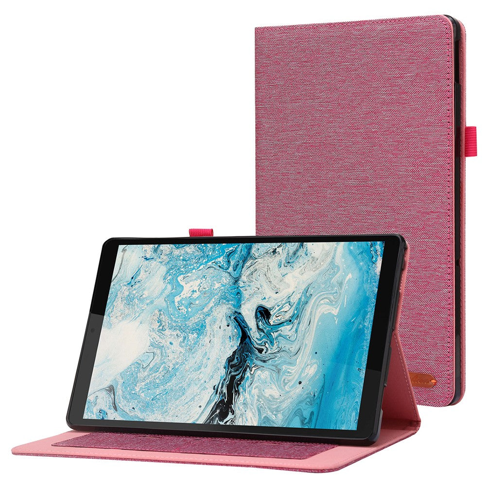Lenovo Tab M10 Plus (3:e generationen) surfplatta, fodral med tygstruktur, korthållare, läderfodral