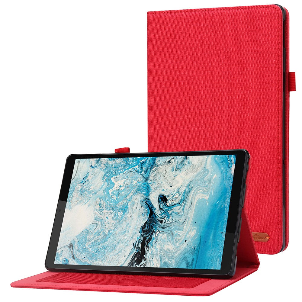 Lenovo Tab M10 Plus (3:e generationen) surfplatta, fodral med tygstruktur, korthållare, läderfodral