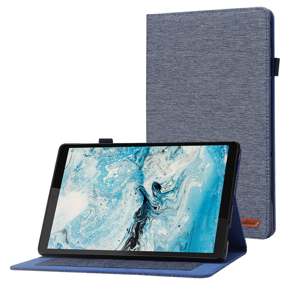 Lenovo Tab M10 Plus (3:e generationen) surfplatta, fodral med tygstruktur, korthållare, läderfodral