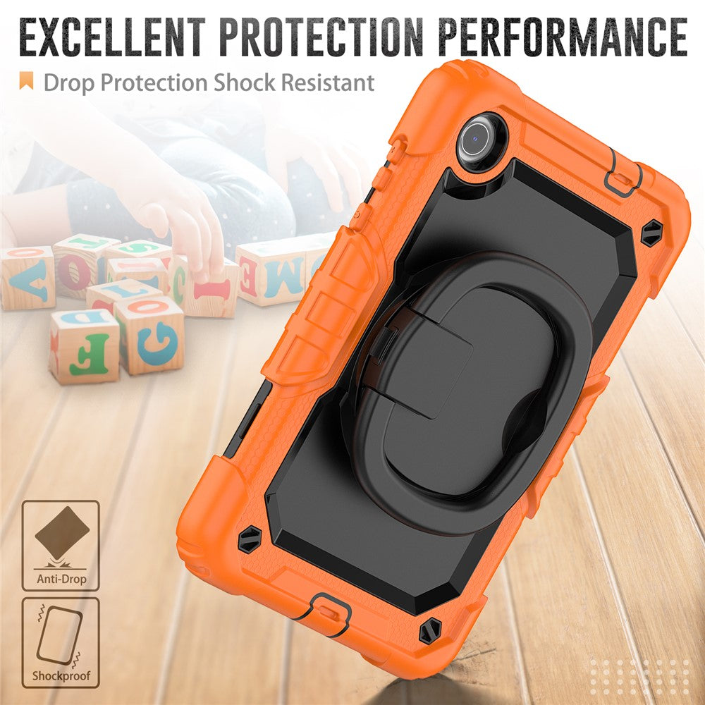 For Lenovo Tab M8 (4th Gen) 2024 TB-301XU / M8 (4th Gen) 2023 TB-300FU Case Rotary Kickstand Tablet Cover with Shoulder Strap