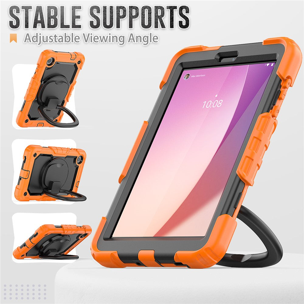 For Lenovo Tab M8 (4th Gen) 2024 TB-301XU / M8 (4th Gen) 2023 TB-300FU Case Rotary Kickstand Tablet Cover with Shoulder Strap