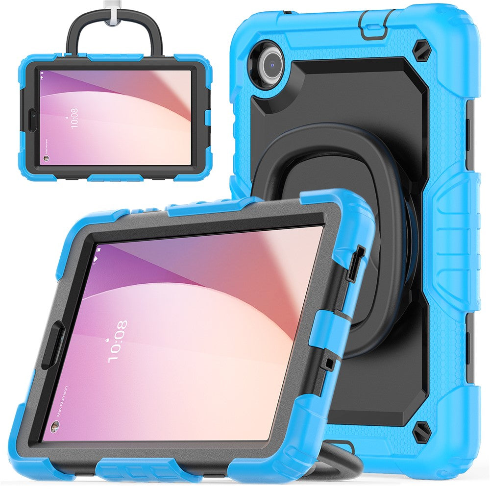 For Lenovo Tab M8 (4th Gen) 2024 TB-301XU / M8 (4th Gen) 2023 TB-300FU Case Rotary Kickstand Tablet Cover with Shoulder Strap