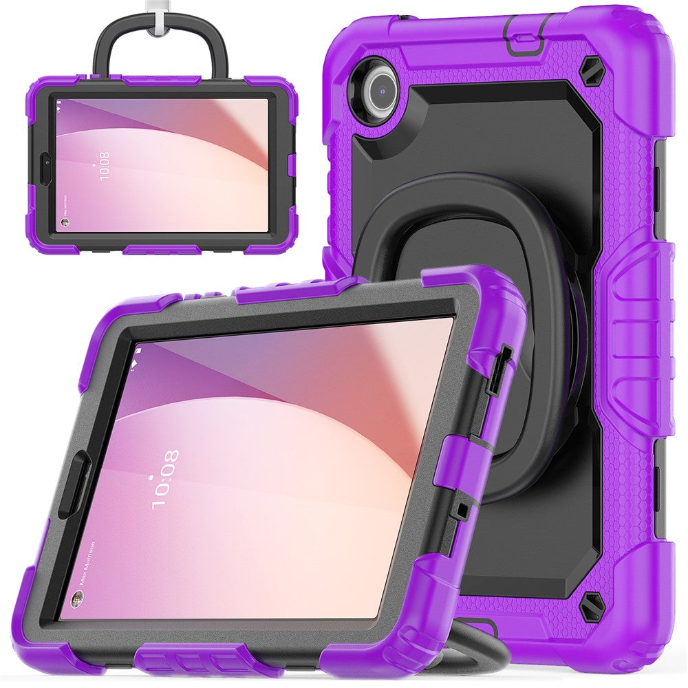 For Lenovo Tab M8 (4th Gen) 2024 TB-301XU / M8 (4th Gen) 2023 TB-300FU Case Rotary Kickstand Tablet Cover with Shoulder Strap