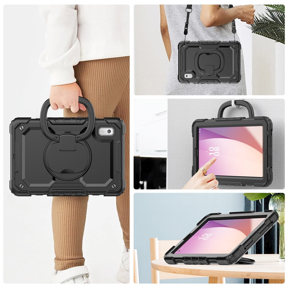 For Lenovo Tab M9 TB-310FU / Lenovo K9 TB310 Kickstand Case PC+Silicone Tablet Cover with Shoulder Strap