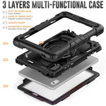 For Lenovo Tab M9 TB-310FU / Lenovo K9 TB310 Kickstand Case PC+Silicone Tablet Cover with Shoulder Strap