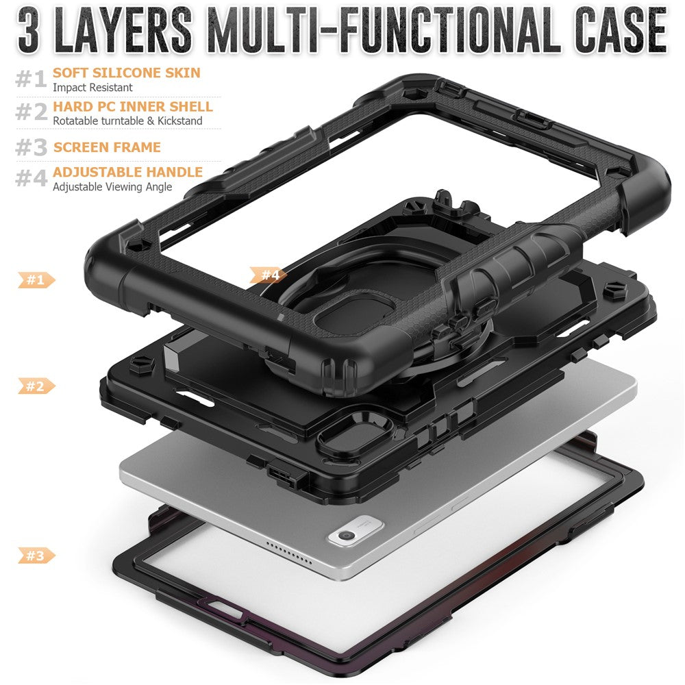 For Lenovo Tab M9 TB-310FU / Lenovo K9 TB310 Kickstand Case PC+Silicone Tablet Cover with Shoulder Strap