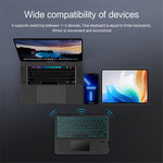 For Oppo Pad Air 2 Leather Case + Bluetooth-compatible Keyboard with Backlight Trackpad