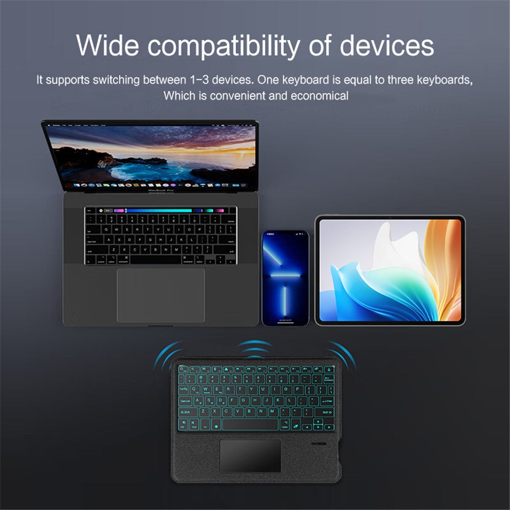 For Oppo Pad Air 2 Leather Case + Bluetooth-compatible Keyboard with Backlight Trackpad