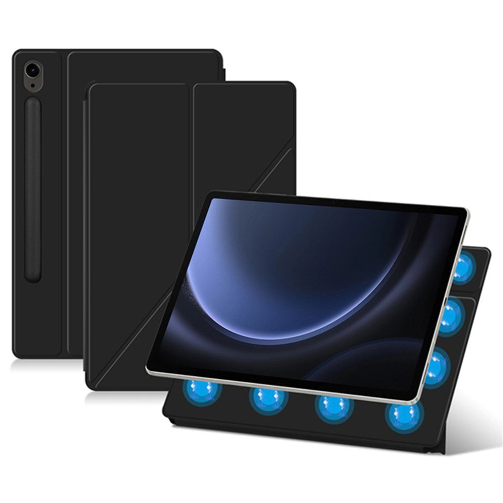 For Samsung Galaxy Tab S10 FE / S9 FE / S9 Case Magnetic V-Fold Stand Tablet Cover with Auto Sleep  /  Wake