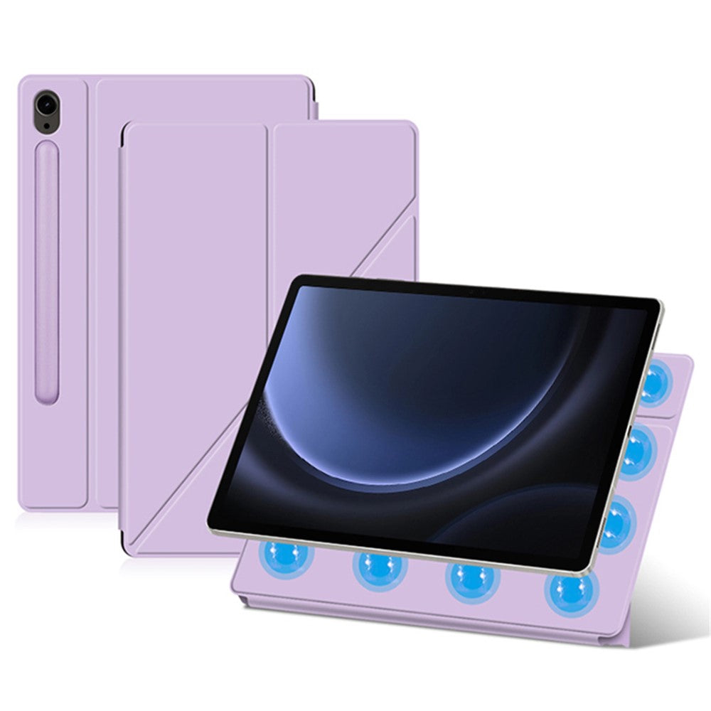 For Samsung Galaxy Tab S10 FE / S9 FE / S9 Case Magnetic V-Fold Stand Tablet Cover with Auto Sleep  /  Wake