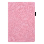 Til Samsung Galaxy Tab S9 FE+ Tablet Cover med Kreditkortholder, Lædercover med Blomstermønster
