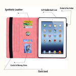 Til Samsung Galaxy Tab S9 FE+ Tablet Cover med Kreditkortholder, Lædercover med Blomstermønster