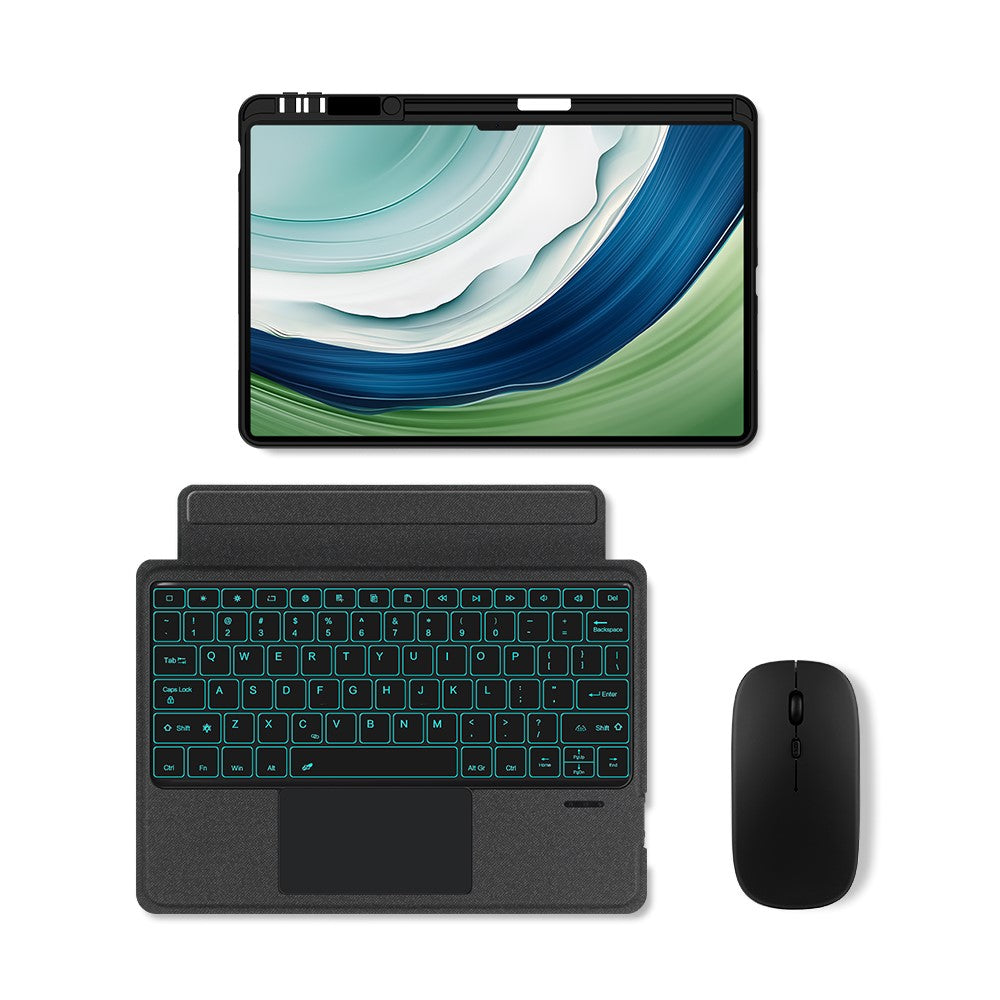 For Huawei MatePad Pro 13.2 Leather Case + Bluetooth-compatible Keyboard with Backlight Trackpad