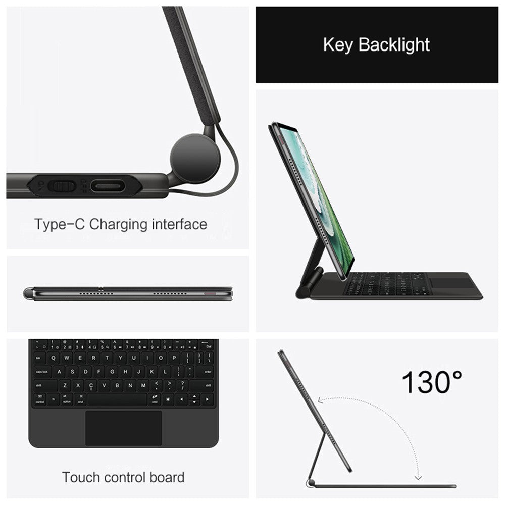 For Huawei MatePad Pro 11 (2024) Magnetic Floating Bluetooth-compatible Keyboard + Leather Tablet Case