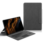 For Samsung Galaxy Tab S10 Ultra / S9 Ultra / S8 Ultra Leather Case + Touchpad Bluetooth-Compatible Keyboard (without Backlit)