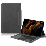 For Samsung Galaxy Tab S10 Ultra / S9 Ultra / S8 Ultra Leather Case + Touchpad Bluetooth-Compatible Keyboard (without Backlit)
