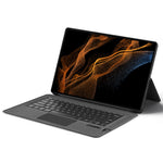 For Samsung Galaxy Tab S10 Ultra / S9 Ultra / S8 Ultra Leather Case + Touchpad Bluetooth-Compatible Keyboard (without Backlit)