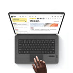 For Samsung Galaxy Tab S10 Ultra / S9 Ultra / S8 Ultra Leather Case + Touchpad Bluetooth-Compatible Keyboard (without Backlit)