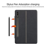 For Samsung Galaxy Tab S10 Ultra / S9 Ultra / S8 Ultra Leather Case + Touchpad Bluetooth-Compatible Keyboard (without Backlit)