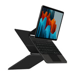 For Samsung Galaxy Tab S10 FE / S9 FE / S9 / S8 / S7 Magnetic Floating Bluetooth-Compatible Keyboard + Leather Tablet Case