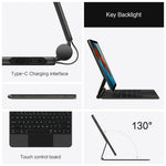For Samsung Galaxy Tab S10 FE / S9 FE / S9 / S8 / S7 Magnetic Floating Bluetooth-Compatible Keyboard + Leather Tablet Case