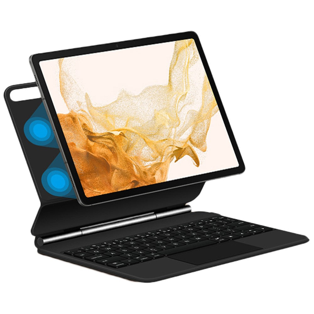 Til Samsung Galaxy Tab S10 FE / S9 FE / S9 / S8 / S7 Magnetisk Flydende Bluetooth-kompatibelt Tastatur + Læder Tablet Etui