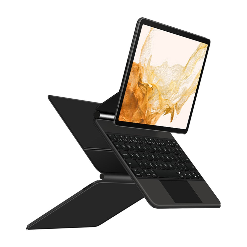 Til Samsung Galaxy Tab S10 FE / S9 FE / S9 / S8 / S7 Magnetisk Flydende Bluetooth-kompatibelt Tastatur + Læder Tablet Etui