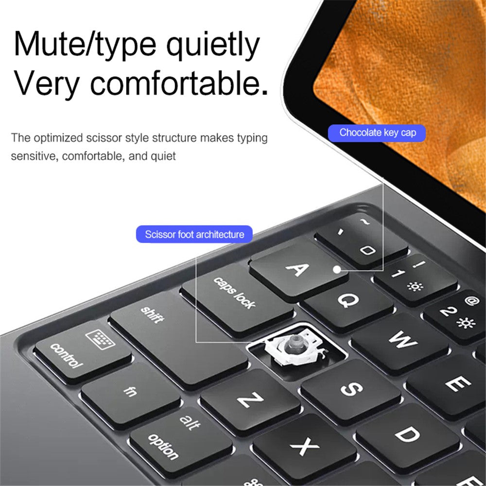 Til Samsung Galaxy Tab S10 FE / S9 FE / S9 / S8 / S7 Magnetisk Flydende Bluetooth-kompatibelt Tastatur + Læder Tablet Etui