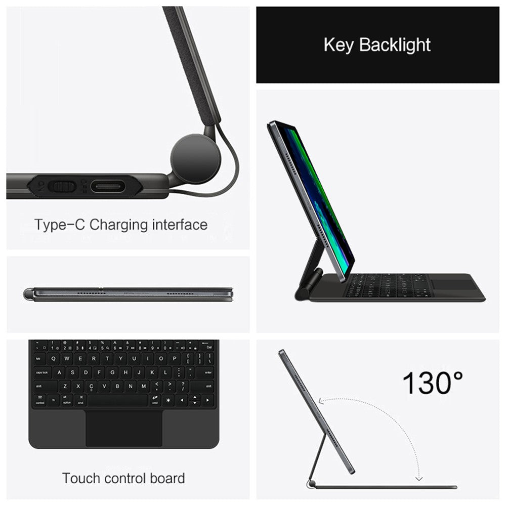 For Xiaomi Pad 6 Magnetic Floating Bluetooth-compatible Keyboard + Leather Tablet Case