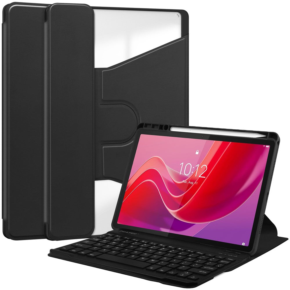 For Lenovo Idea Tab / Tab M11 / Xiaoxin Pad 11 2024 Case PU+Acrylic Tablet Stand Cover with Bluetooth-compatible Keyboard