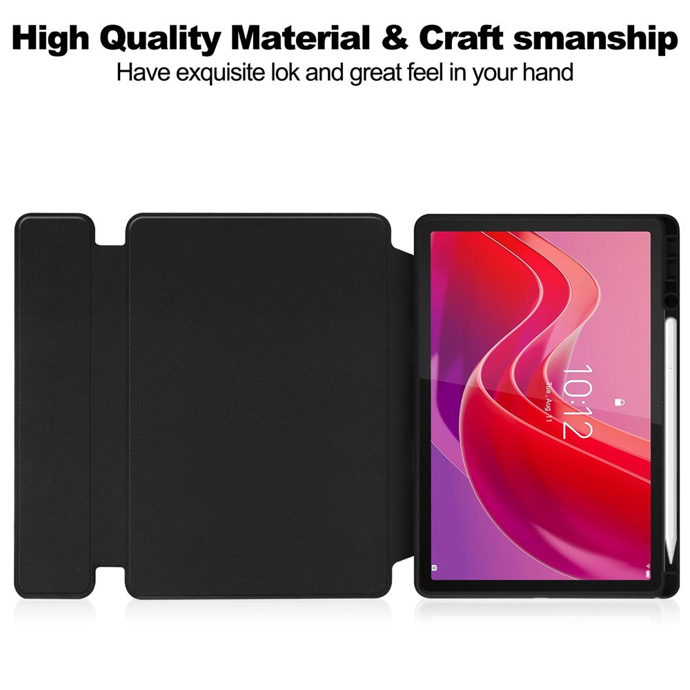 For Lenovo Idea Tab / Tab M11 / Xiaoxin Pad 11 2024 Case PU+Acrylic Tablet Stand Cover with Bluetooth-compatible Keyboard