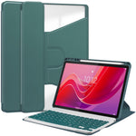 For Lenovo Idea Tab / Tab M11 / Xiaoxin Pad 11 2024 Case PU+Acrylic Tablet Stand Cover with Bluetooth-compatible Keyboard