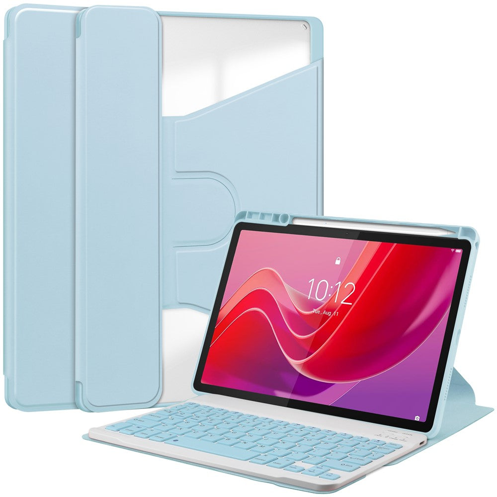 For Lenovo Idea Tab / Tab M11 / Xiaoxin Pad 11 2024 Case PU+Acrylic Tablet Stand Cover with Bluetooth-compatible Keyboard