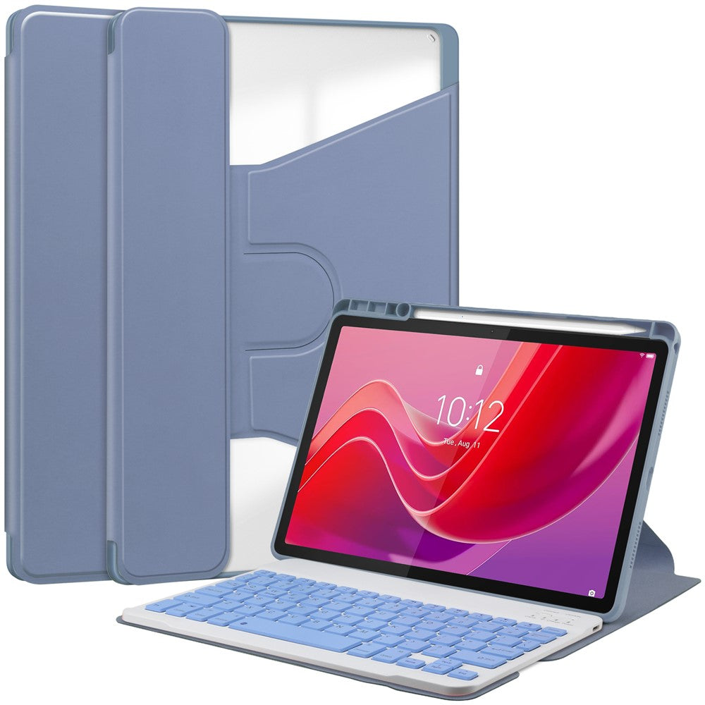 For Lenovo Idea Tab / Tab M11 / Xiaoxin Pad 11 2024 Case PU+Acrylic Tablet Stand Cover with Bluetooth-compatible Keyboard
