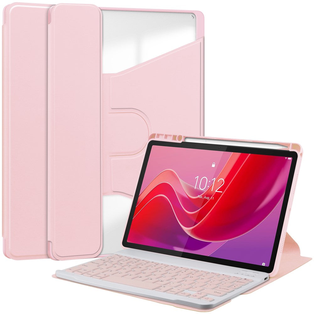 For Lenovo Idea Tab / Tab M11 / Xiaoxin Pad 11 2024 Case PU+Acrylic Tablet Stand Cover with Bluetooth-compatible Keyboard