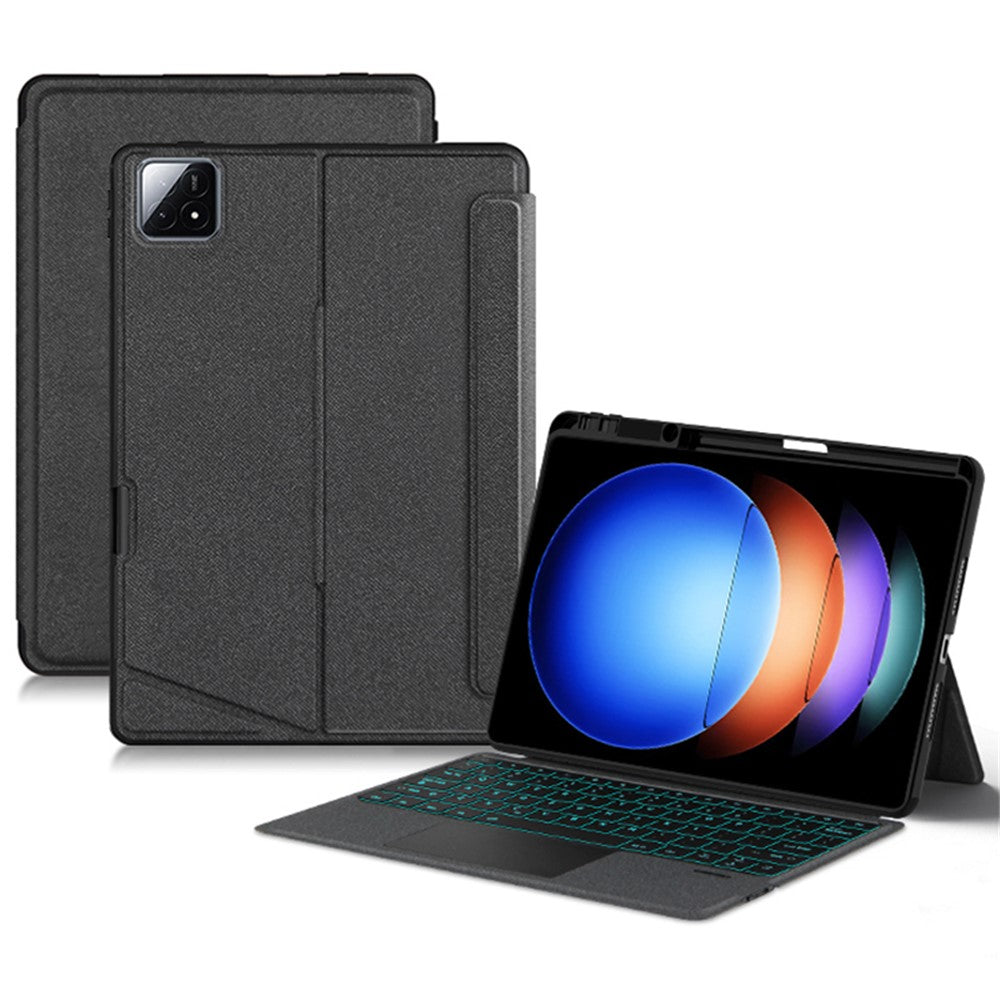 Xiaomi Pad 6S Pro 12.4 Läderfodral + Bluetooth-kompatibelt tangentbord med bakgrundsbelyst styrplatta