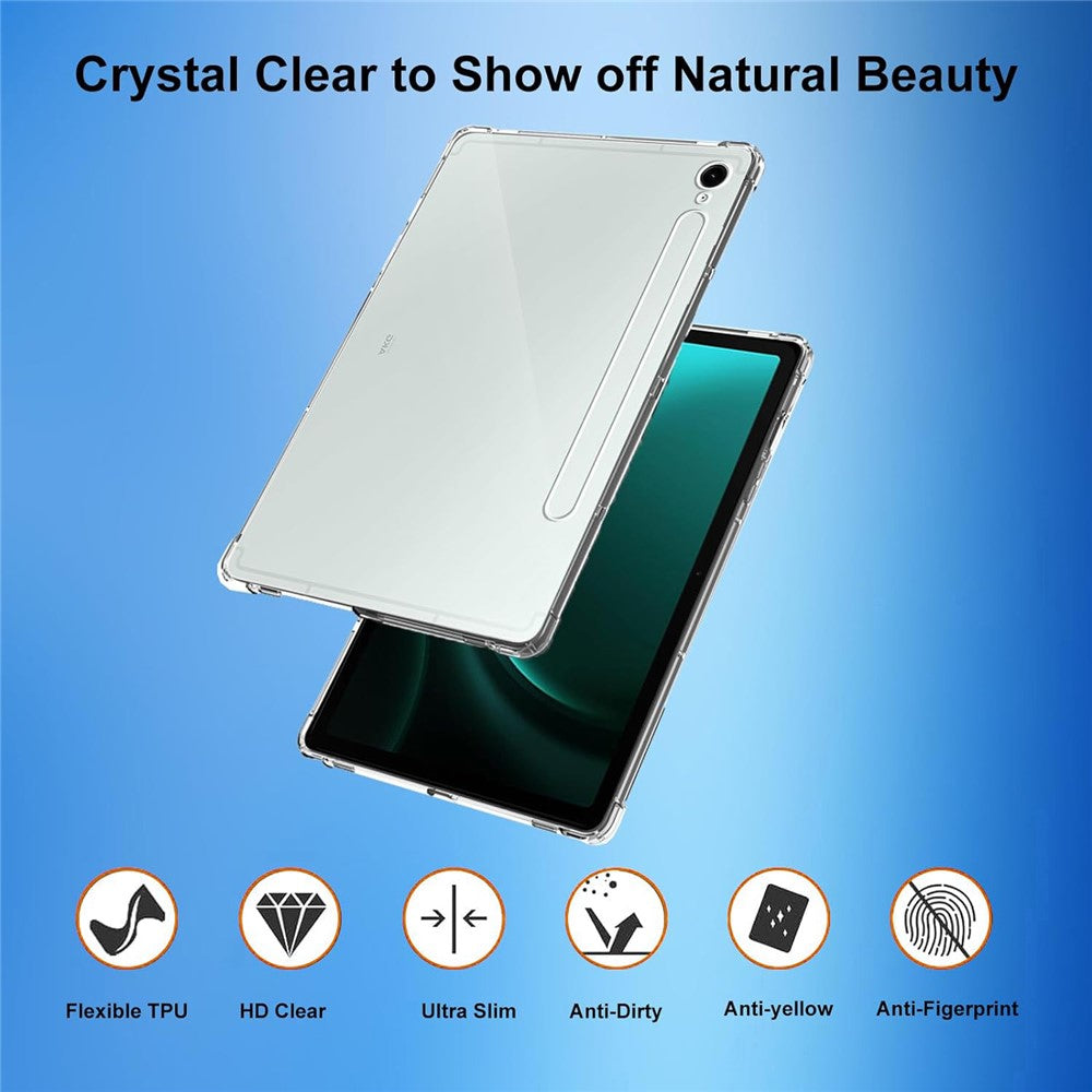 For Samsung Galaxy Tab S10 FE / Tab S10 Lite / S10 FE / S9 FE Case Clear TPU Tablet Cover + 2Pcs Tempered Glass Screen Protector