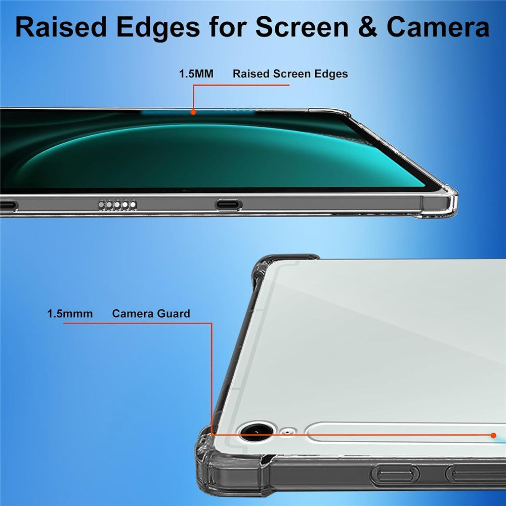 For Samsung Galaxy Tab S10 FE / Tab S10 Lite / S10 FE / S9 FE Case Clear TPU Tablet Cover + 2Pcs Tempered Glass Screen Protector