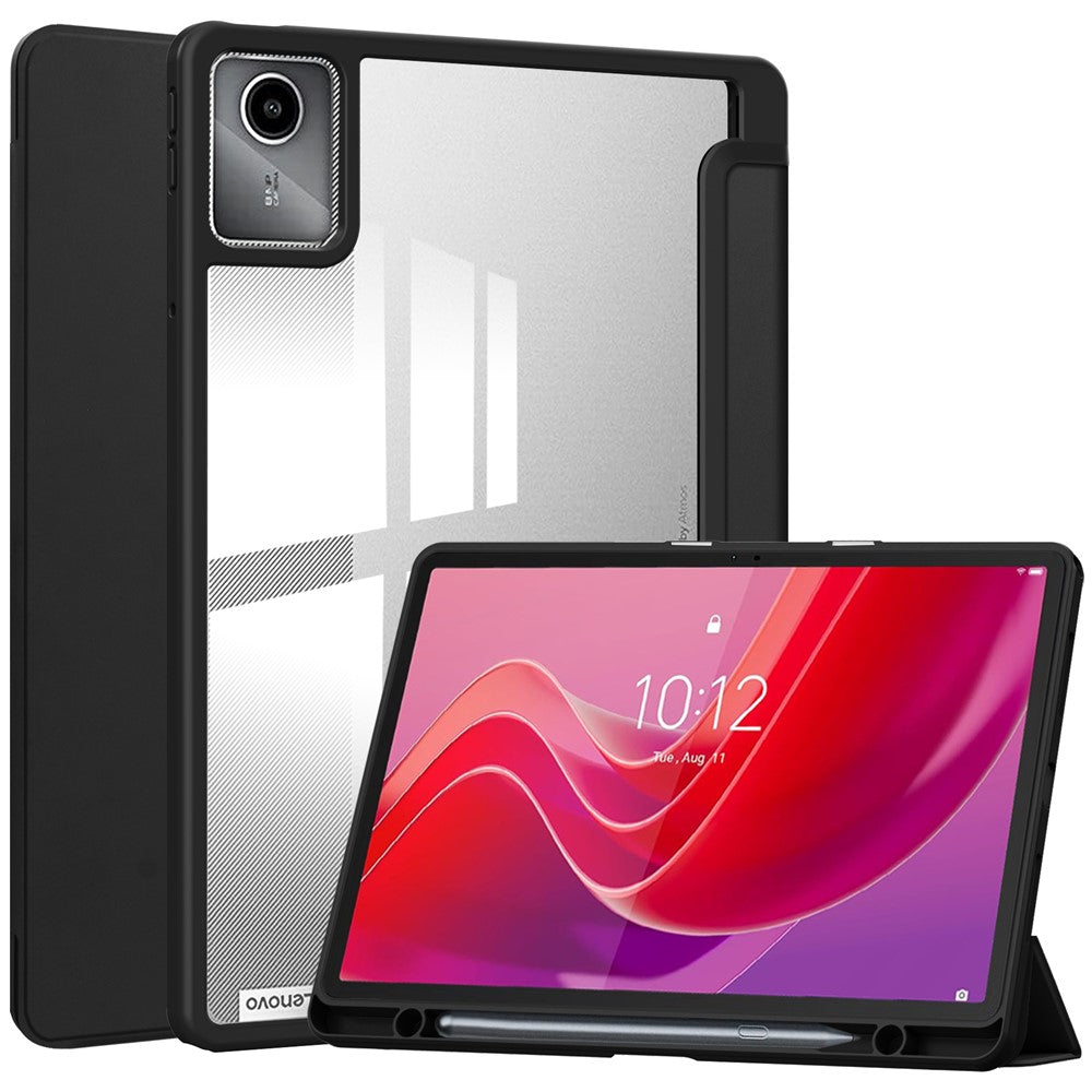 For Lenovo Tab M11 / Xiaoxin Pad 11 2024 Case Anti-Scratch PU+TPU+Acrylic Tablet Cover with Pen Slot