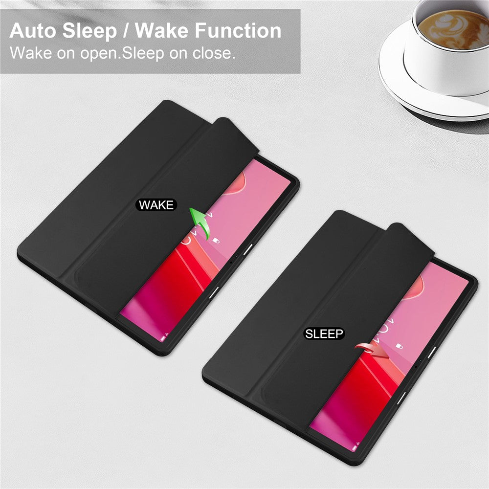 For Lenovo Tab M11 / Xiaoxin Pad 11 2024 Case Anti-Scratch PU+TPU+Acrylic Tablet Cover with Pen Slot