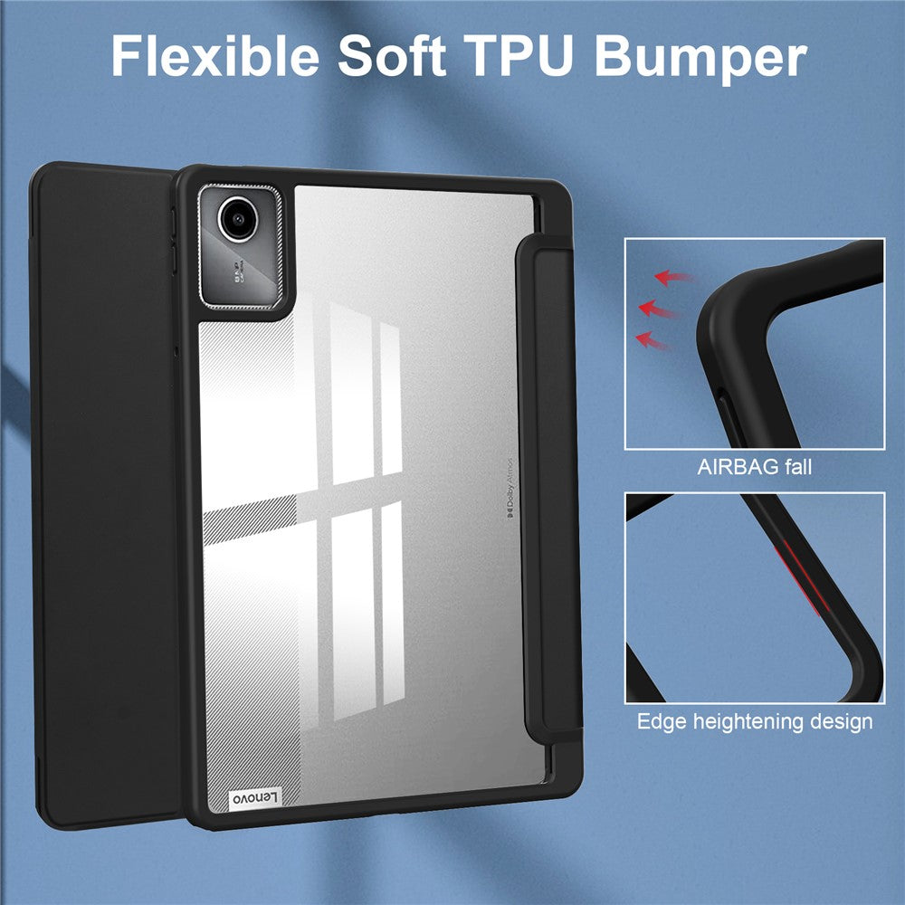 For Lenovo Tab M11 / Xiaoxin Pad 11 2024 Case Anti-Scratch PU+TPU+Acrylic Tablet Cover with Pen Slot