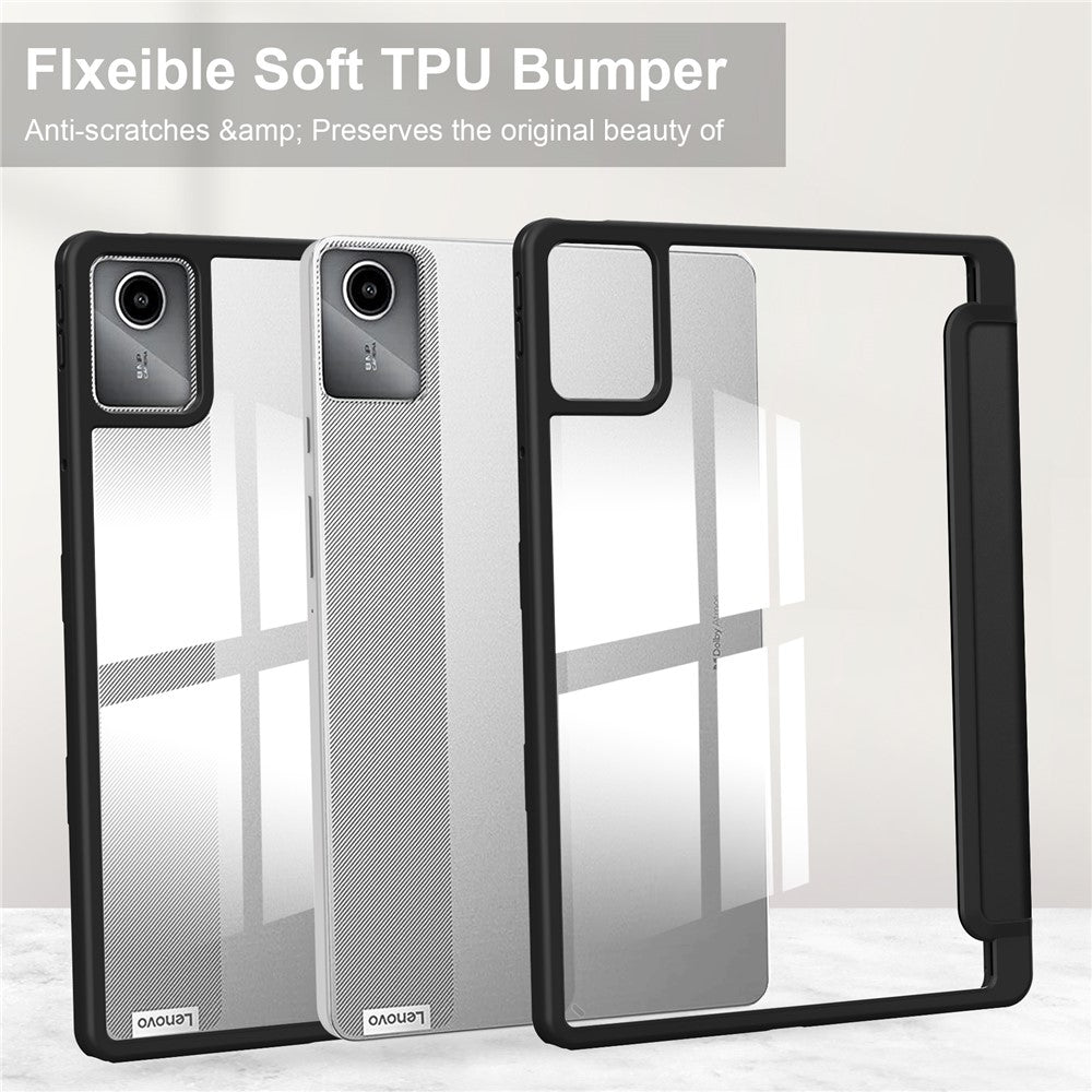 For Lenovo Tab M11 / Xiaoxin Pad 11 2024 Case Anti-Scratch PU+TPU+Acrylic Tablet Cover with Pen Slot
