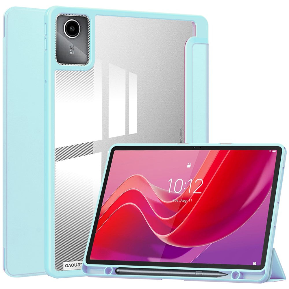For Lenovo Tab M11 / Xiaoxin Pad 11 2024 Case Anti-Scratch PU+TPU+Acrylic Tablet Cover with Pen Slot